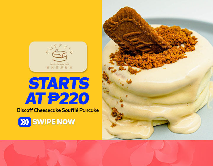 Biscoff Cheesecake Soufflé Pancake starts at P220