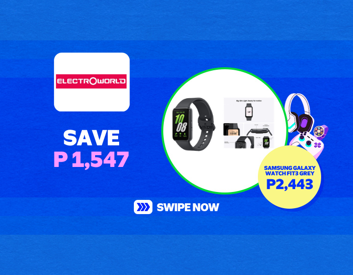 SAVE P 1,547 on ELECTROWORLD's SAMSUNG GALAXY WATCH FIT3 GREY