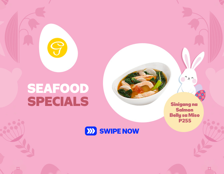Enjoy Seafood Specials Sinigang na Salmon Belly sa Miso with Rice for only P255