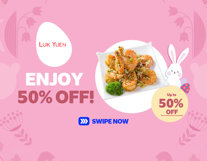 Enjoy 50% OFF on total food bill