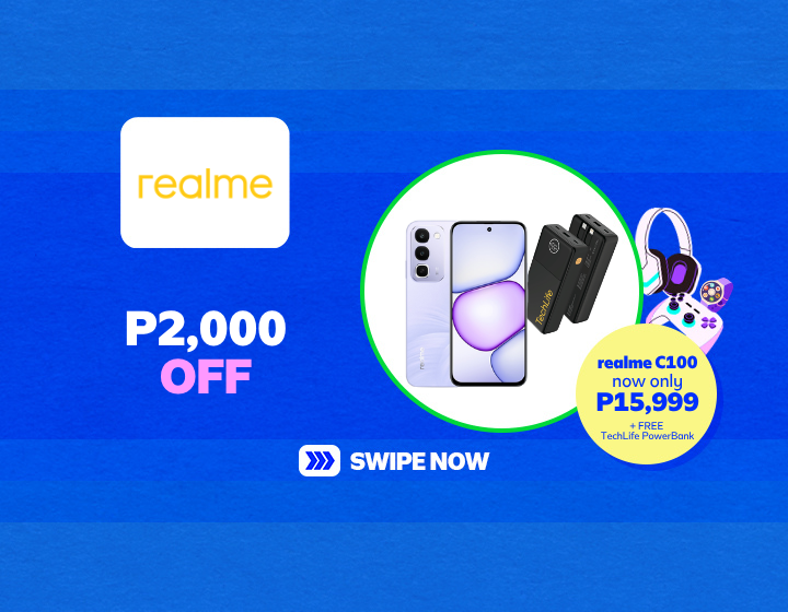 P2,000 Off on realme C100 + FREE TechLife Powerbank