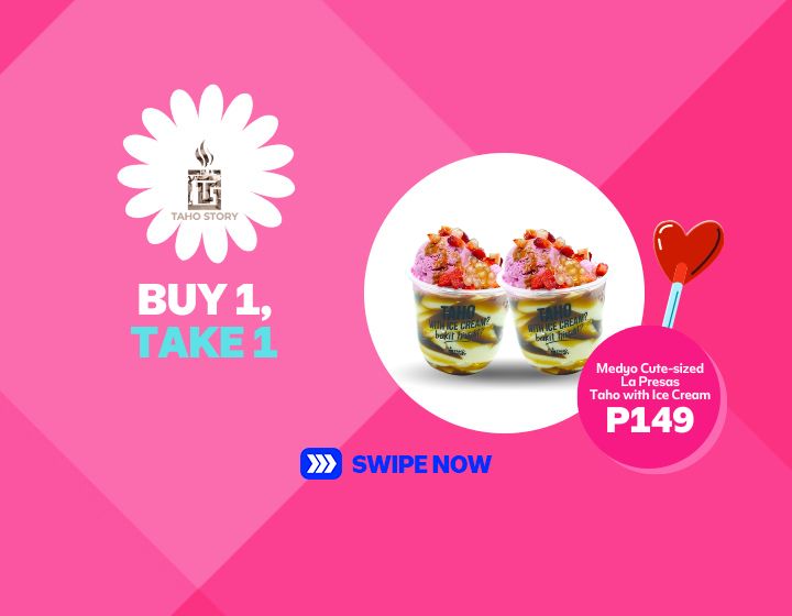 Buy 1, Take 1 Medyo Cute-sized La Presas Taho with Ice Cream for P149