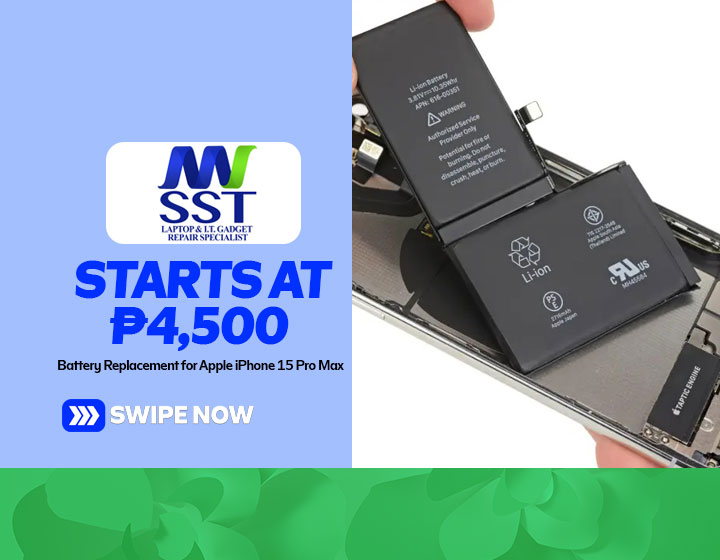 Battery Replacement for Apple iPhone 15 Pro Max starts at P4,500