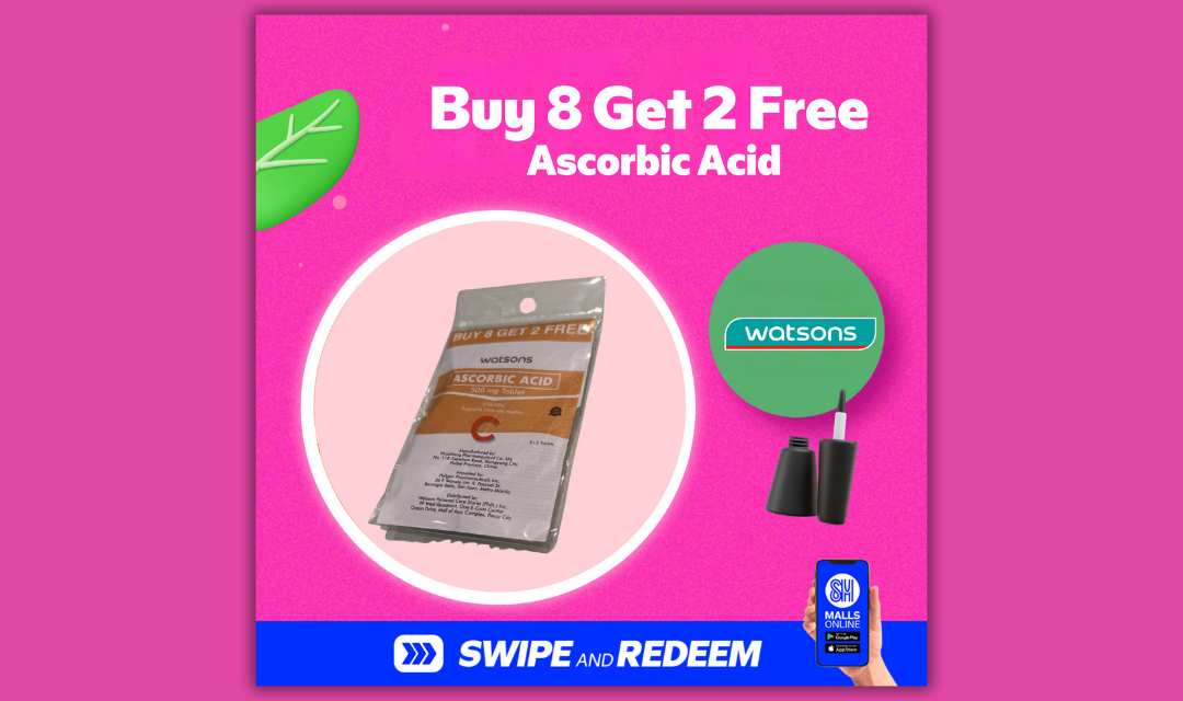 Buy 8 Ascorbic Acid and Get 2 FREE at Watsons!
