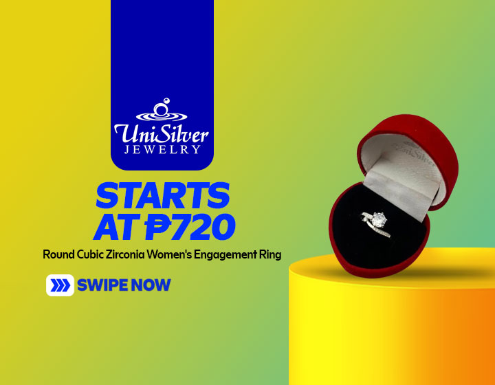 Unisilver 925 Sterling Silver Round Cubic Zirconia Women's Engagement Ring (RS795-1001) starts at P720