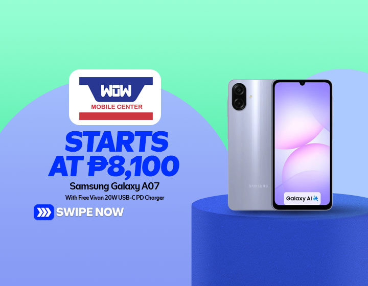 Samsung Galaxy A07 4+64GB with Free Vivan 20W USB-C PD Charger starts at P8,100