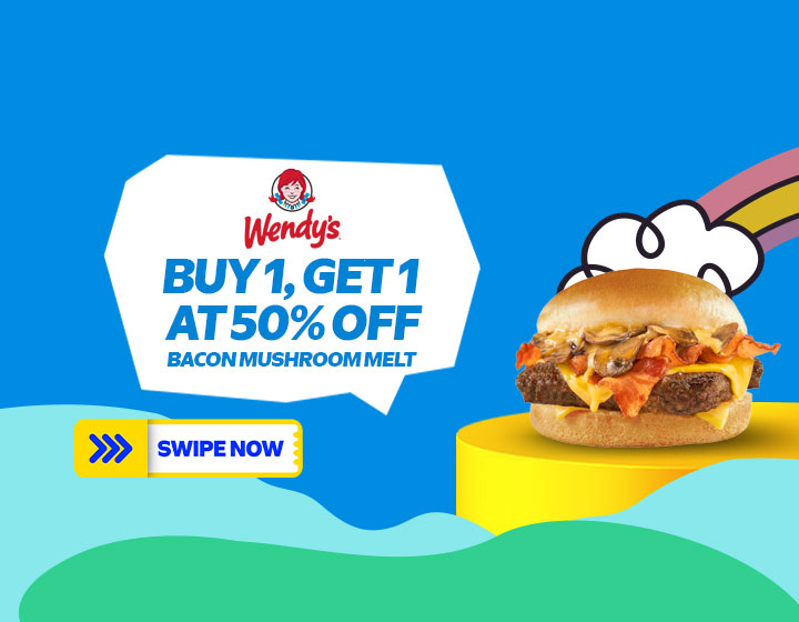 Buy 1, Get 1 at 50% OFF Bacon Mushroom Melt