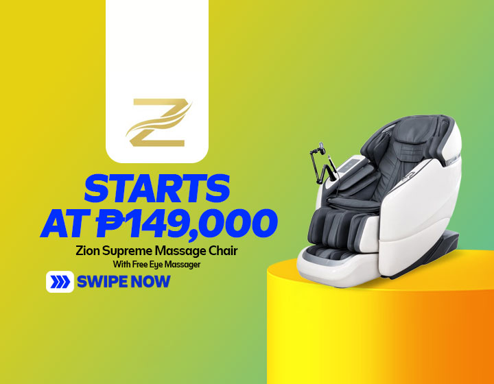 ZION Supreme Massage Chair today with Free Eye Massager starts at P149,000
