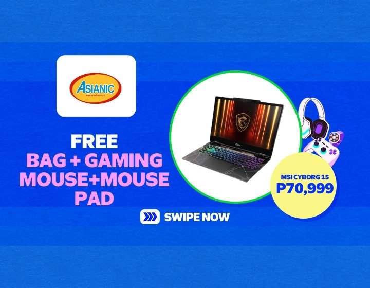 Asianic Promo Laptop MSi CYBORG 15 P70,999
